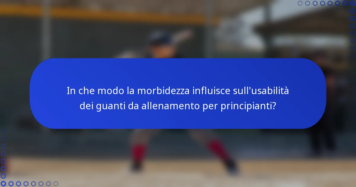 In che modo la morbidezza influisce sull'usabilità dei guanti da allenamento per principianti?