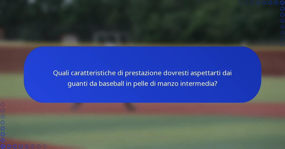 Quali caratteristiche di prestazione dovresti aspettarti dai guanti da baseball in pelle di manzo intermedia?