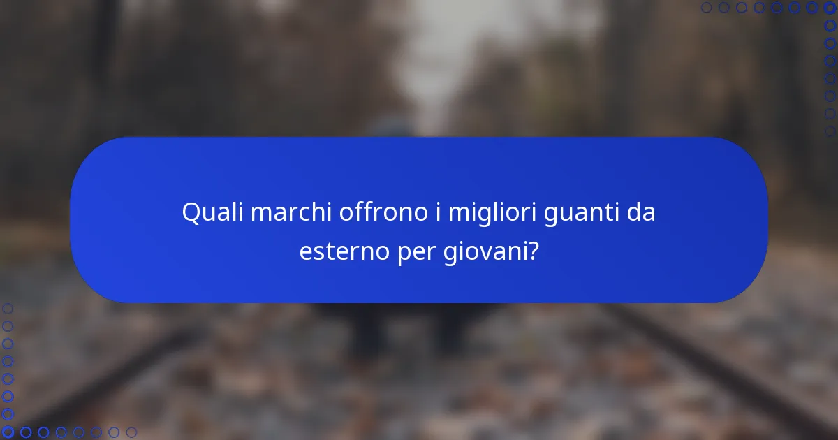 Quali marchi offrono i migliori guanti da esterno per giovani?