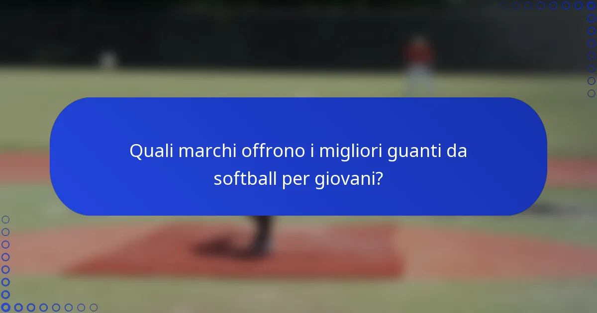 Quali marchi offrono i migliori guanti da softball per giovani?